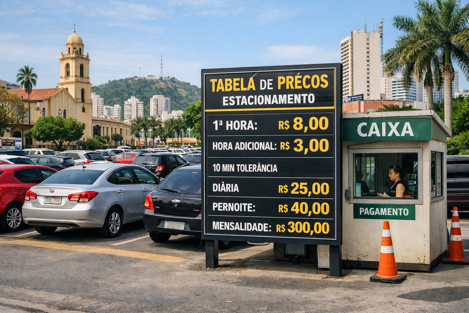 Chega de surpresa no caixa: projeto quer obrigar estacionamentos a expor preços na entrada em Cuiabá