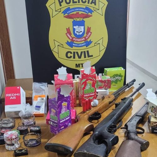 Operação mira facção e prende três por drogas e armas em MT