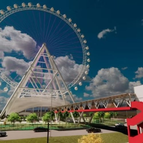 Maior da América Latina: primeiras peças da roda-gigante do Parque Novo Mato Grosso chegam a Cuiabá