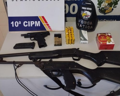 Força Tática apreende armas e munições em propriedade rural em Aripuanã