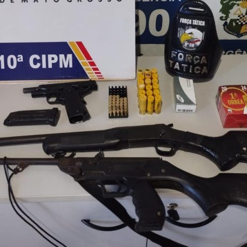 Força Tática apreende armas e munições em propriedade rural em Aripuanã