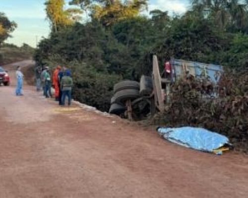 Motorista morre após caminhão despencar de ponte na zona rural de Sorriso
