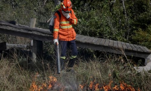 Corpo de Bombeiros extingue incêndio em agência de transportes em Cuiabá