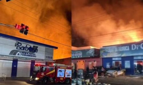 Incêndio destrói 4 estabelecimentos no Centro de Barra do Garças
