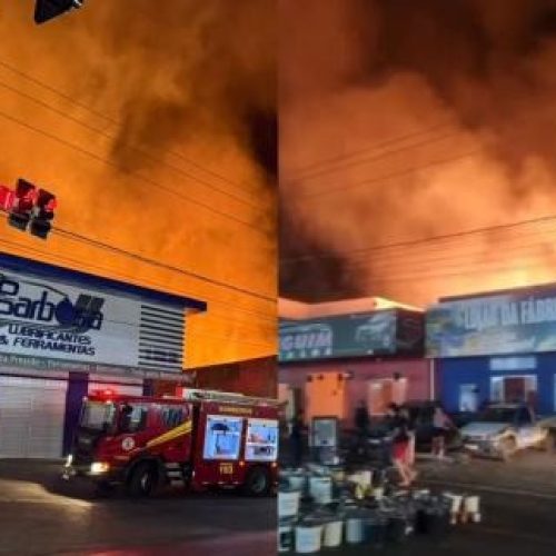 Incêndio destrói 4 estabelecimentos no Centro de Barra do Garças