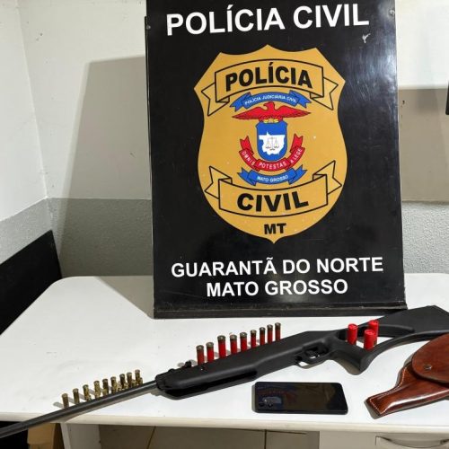 Polícia Civil cumpre busca e apreende de arma de fogo e munições em Guarantã do Norte