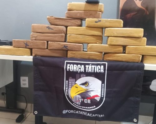 Força Tática da PM e PRF apreendem 19 tabletes de pasta base de cocaína em Várzea Grande