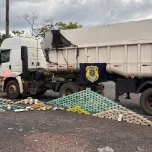 Polícias apreendem 367 tabletes de drogas escondidos em caminhão no Trevo do Lagarto; motorista é preso