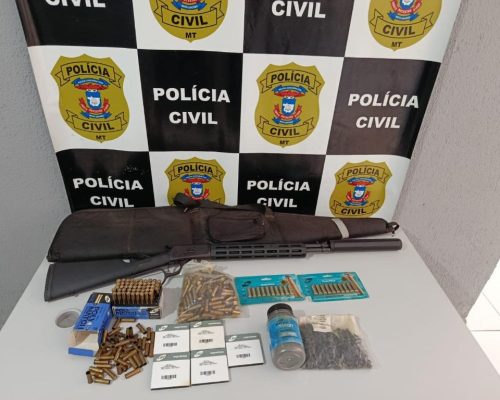Polícia Civil prende homem e aprende arma, 500 espoletas e mais de 200 projéteis