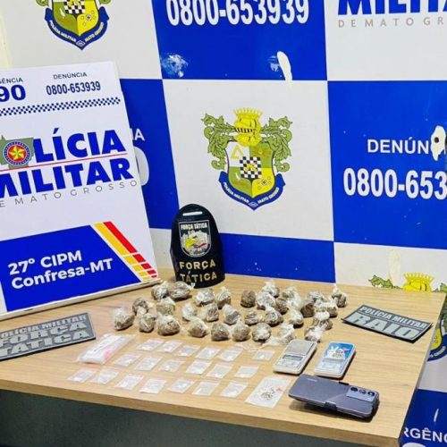 Polícia Militar prende homem por tráfico de drogas em Confresa