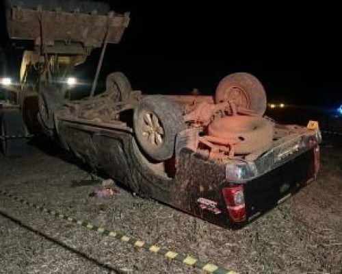 Idosa morre após capotamento de caminhonete em estrada rural de Lucas do Rio Verde