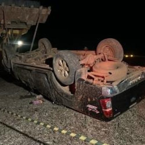 Idosa morre após capotamento de caminhonete em estrada rural de Lucas do Rio Verde