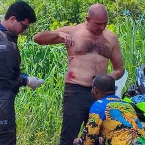 Prefeito Abilio Brunini sofre queda de motocicleta durante passeio e recebe atendimento médico